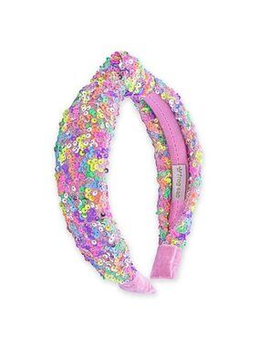 Girls Sequin Headband Rainbow Knot Sparkly Hair Band Kids Glitter Headband